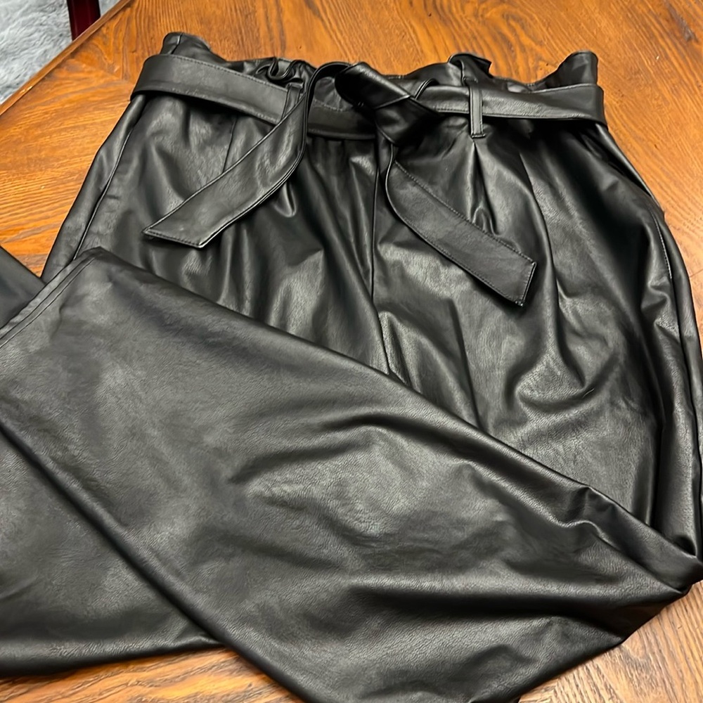 White House black market faux leather pants - tapered ankle- Size 14 Long